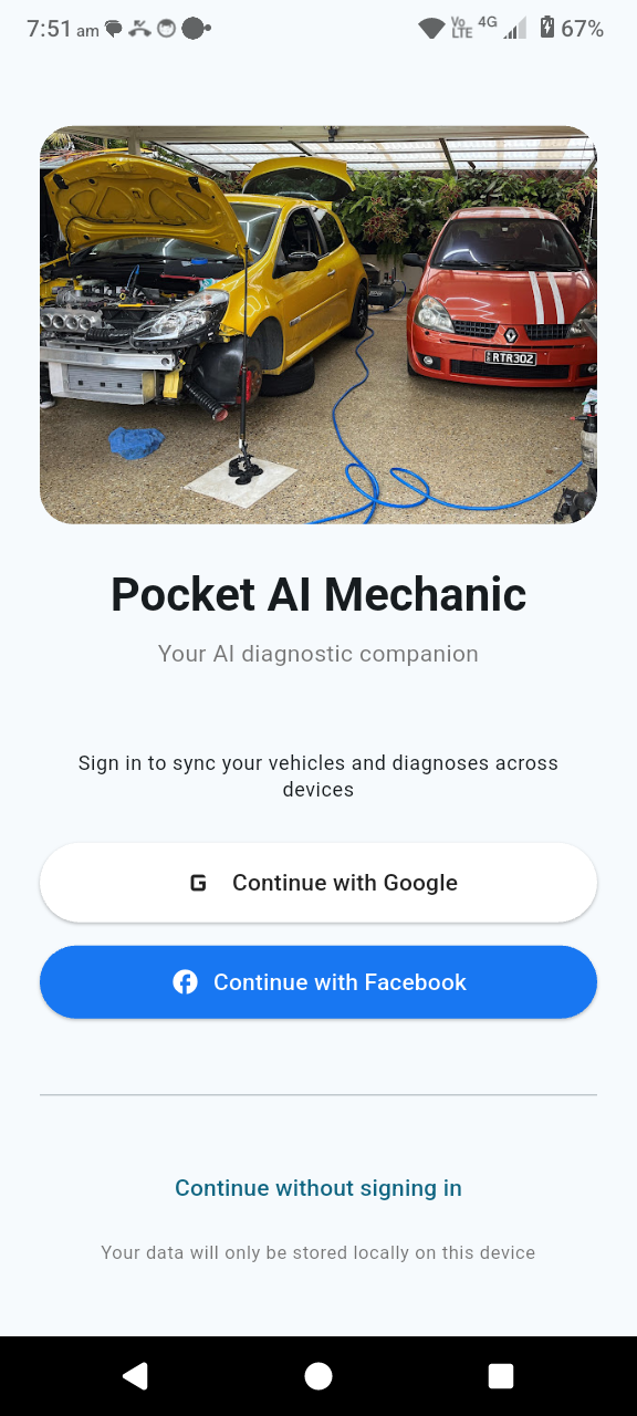 Pocket AI Mechanic OBD connection flow
